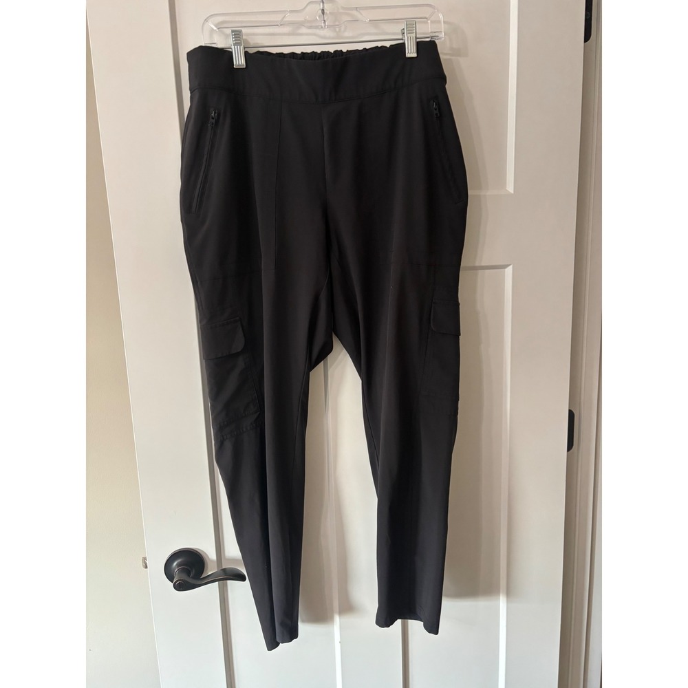 Athleta‎ Headlands Hybrid Cargo Tights Black Hiking Travel Pants 594971 Size 12